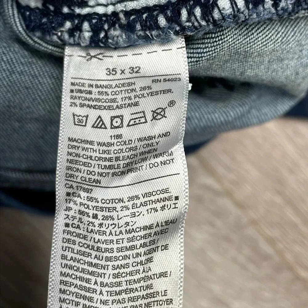 Banana Republic Travel Jean Athletic Fit Dark Rinse Denim 35x32